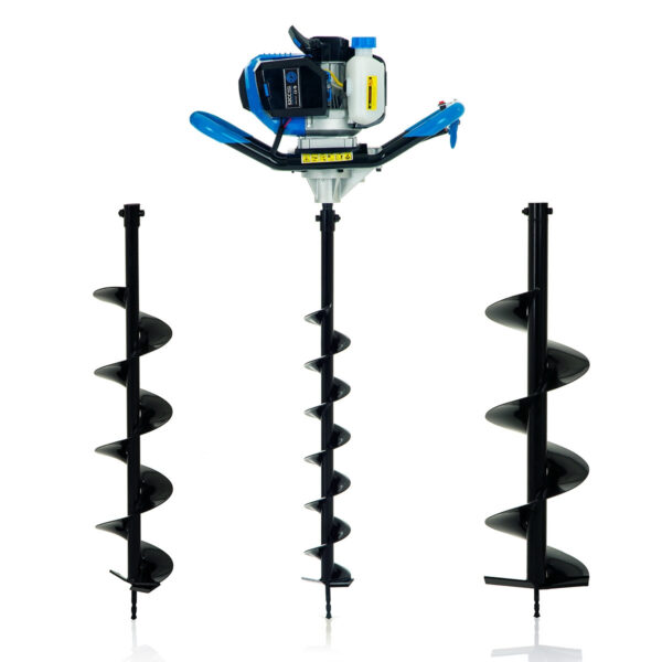 1 Man Petrol Post Hole Borer with 3 Augers - 1 Post Hole Borer - 1 Man - 2 Stroke Petrol
