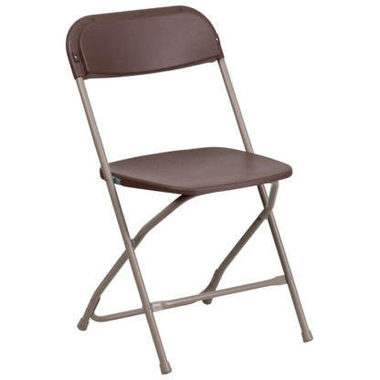 Brown Folding Plastic/Metal Chair