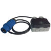 240v Adaptor - 16Amp Plug to 13Amp x 2 Waterproof Sockets - Closed 240v Adaptor - 16Amp Plug to 13Amp x 2 Waterproof Sockets