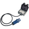 240v Adaptor - 16Amp Plug to 13Amp x 2 Waterproof Sockets 16Amp Plug to 13Amp x 2 Waterproof Sockets for hire