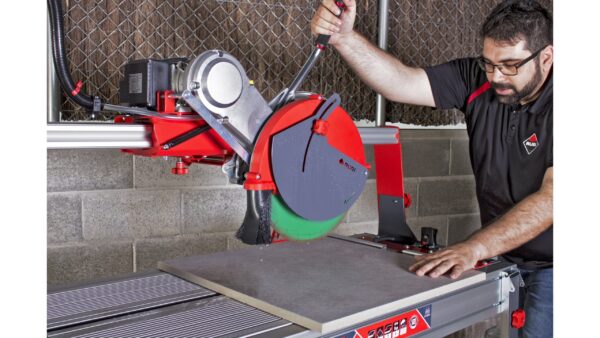 Electric Tile Cutter (Overhead Rail - 1300) In Action 1 Electric Tile Cutter (Overhead Rail - 1300) In Action 1