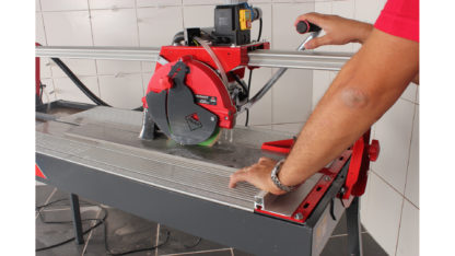 Electric Tile Cutter (Overhead Rail DC-250 1200) In Action - 2