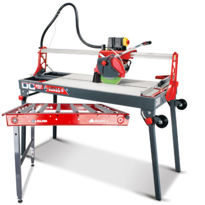 Electric Tile Cutter (Overhead Rail DC-250 1200) and Roller Extension Table