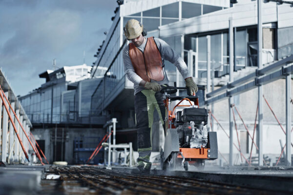 Petrol Floor Saw 450mm - In Action 1 Petrol Floor Saw 450mm - In Action 1
