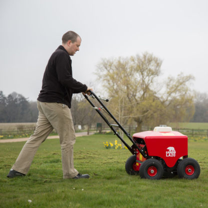 Petrol Lawn Aerator / Plugger / Spiker - In Action 1