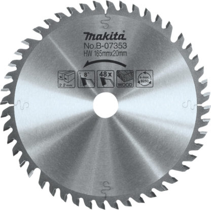 Plunge Cut Saw Blade - 165x20 - 48 teeth