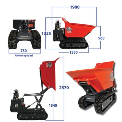 1 Tonne Tracked Skip Loader / Dumper - Specifications