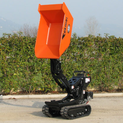 Skip Loader / Dumper (500kg Tracked) Raised Front Side