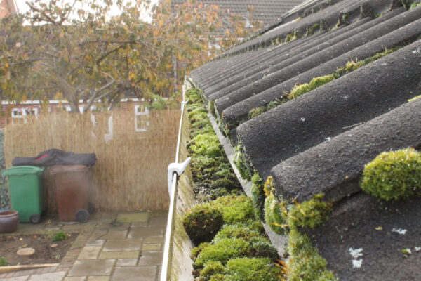 SkyVac Gutter Vacuum - In Action - Before SkyVac Gutter Vacuum - In Action - Before