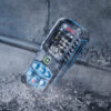 Bosch 50m Laser Measure - 1.5m Drop Resistance Bosch 50m laser measure impacting the ground to demonstrate 1.5m drop resistance.