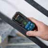 Bosch 50m Laser Measure - Incline Mode Using the 360-degree tilt sensor on a Bosch 50m laser measure to check stair railing incline.