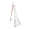 Henchman 12ft (3.6m) Fully Adjustable PRO Tripod Ladder – Tool Hire Henchman 12ft 3.6m fully adjustable PRO tripod ladder for safe hedge trimming and high garden maintenance, offered for tool hire by Weller Hire.